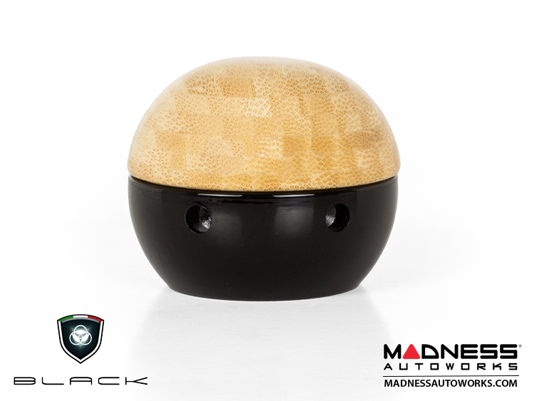 FIAT 500 Gear Shift Knob by BLACK Wood Top w/ Black Base (Bamboo)